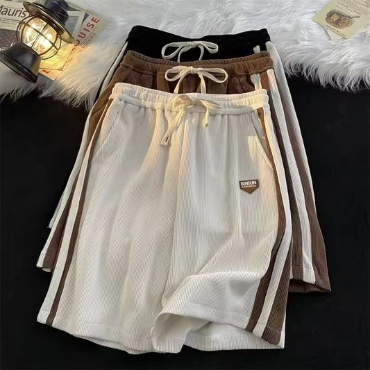 2025 Summer Casual y2k Shorts For Men American Retro Loose Straight Short Pants Fashion Strip Contrasting Color gym shorts